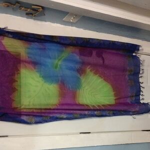 RIMA Vibrant Handpainted Floral Pareo 65"X35"